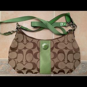 Coach hobo bag green and brown